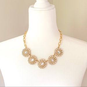 NWT J.Crew Crystal Circle Necklace Gold